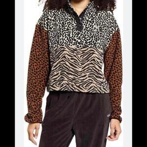 Vans  Animal Print Half-Zip Pullover